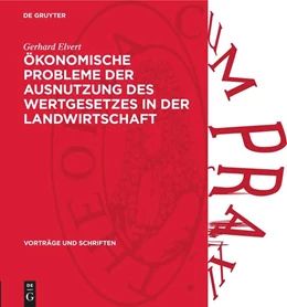 Abbildung von Elvert | Ökonomische Probleme der Ausnutzung des Wertgesetzes in der Landwirtschaft | 1. Auflage | 1962 | beck-shop.de