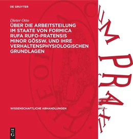 Abbildung von Otto | Über die Arbeitsteilung im Staate von Formica rufa rufo-pratensis minor GÖSSW. und ihre verhaltensphysiologischen Grundlagen | 1. Auflage | 1958 | 30 | beck-shop.de