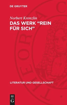 Abbildung von Krenzlin | Das Werk „rein für sich“ | 1. Auflage | 1979 | beck-shop.de