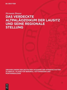 Abbildung von Brause | Das verdeckte Altpaläozoikum der Lausitz und seine regionale Stellung | 1. Auflage | 1969 | 1968,1 | beck-shop.de