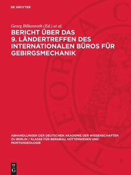 Abbildung von Bilkenroth / Höfer | Bericht über das 9. Ländertreffen des Internationalen Büros für Gebirgsmechanik | 1. Auflage | 1968 | 1968,2 | beck-shop.de