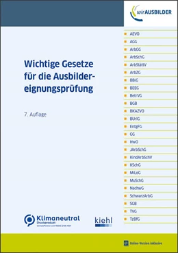 Abbildung von Wichtige Gesetze für die Ausbildereignungsprüfung | 7. Auflage | 2024 | beck-shop.de