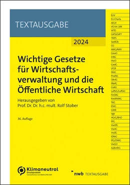 Abbildung von Stober | Wichtige Gesetze für Wirtschaftsverwaltung und die Öffentliche Wirtschaft | 36. Auflage | 2024 | beck-shop.de