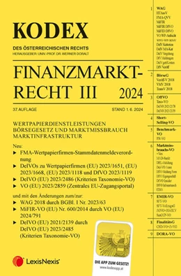 Abbildung von Doralt | Kodex Finanzmarktrecht Band III 2024 | 37. Auflage | 2024 | beck-shop.de