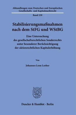 Abbildung von Lorber | Stabilisierungsmaßnahmen nach dem StFG und WStBG | 1. Auflage | 2024 | 239 | beck-shop.de
