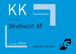 Abbildung von Krüger / Schäffer | Karteikarten Strafrecht Allgemeiner Teil | 19. Auflage | 2024 | beck-shop.de
