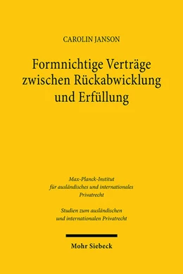 Abbildung von Janson | Formnichtige Verträge zwischen Rückabwicklung und Erfüllung | 1. Auflage | 2024 | beck-shop.de