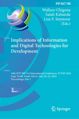 Abbildung von Chigona / Kabanda | Implications of Information and Digital Technologies for Development | 1. Auflage | 2024 | 708 | beck-shop.de