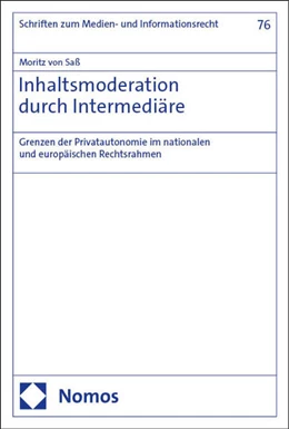 Abbildung von Saß | Inhaltsmoderation durch Intermediäre | 1. Auflage | 2024 | beck-shop.de