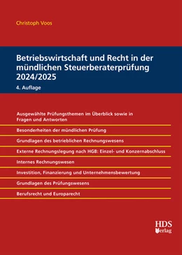 Abbildung von Voos | Betriebswirtschaft und Recht in der mündlichen Steuerberaterprüfung 2024/2025 | 4. Auflage | 2024 | beck-shop.de