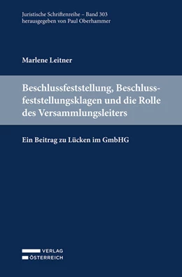 Abbildung von Leitner | Beschlussfeststellung, Beschlussfeststellungsklagen und die Rolle des Versammlungsleiters | 1. Auflage | 2024 | beck-shop.de