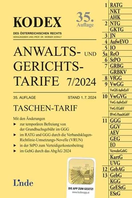 Abbildung von Dokalik / Doralt | KODEX Anwalts- und Gerichtstarife 8/2024 | 35. Auflage | 2024 | beck-shop.de