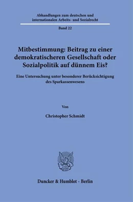 Abbildung von Schmidt | Mitbestimmung: Mehr Demokratie oder Sozialpolitik auf dünnem Eis? | 1. Auflage | 2024 | 22 | beck-shop.de