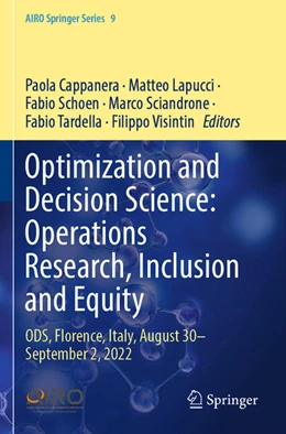 Abbildung von Cappanera / Lapucci | Optimization and Decision Science: Operations Research, Inclusion and Equity | 1. Auflage | 2024 | 9 | beck-shop.de