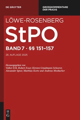 Abbildung von Mavany | Die Strafprozessordnung und das Gerichtsverfassungsgesetz: StPO, Band 7: §§ 151-157 | 28. Auflage | 2025 | beck-shop.de