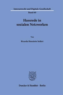 Abbildung von Seifert | Hassrede in sozialen Netzwerken | 1. Auflage | 2024 | beck-shop.de