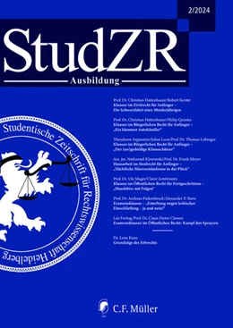 Abbildung von Studentische Zeitschrift für Rechtswissenschaft e. V. | StudZR Ausbildung 2/2024 | 1. Auflage | 2024 | beck-shop.de