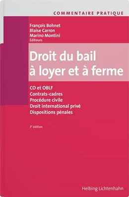 Abbildung von Bohnet / Carron | Droit du bail à loyer et à ferme | 3. Auflage | 2025 | beck-shop.de