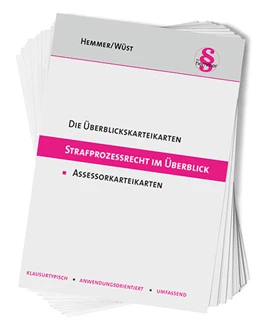 Abbildung von Hemmer / Wüst | Assessorkarteikarten Strafprozessrecht im Überblick | 11. Auflage | 2024 | beck-shop.de