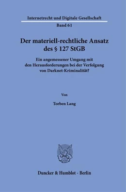 Abbildung von Lang | Der materiell-rechtliche Ansatz des § 127 StGB | 1. Auflage | 2024 | beck-shop.de