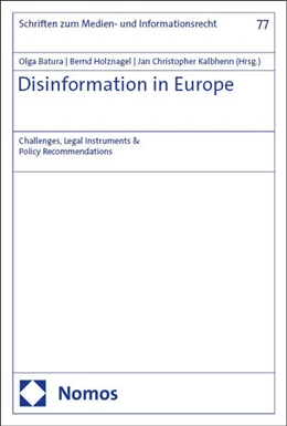 Abbildung von Batura / Holznagel | Disinformation in Europe | 1. Auflage | 2024 | 77 | beck-shop.de