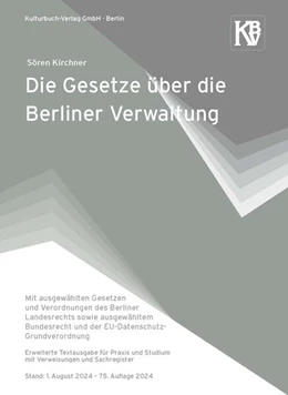 Abbildung von Kirchner | Die Gesetze über die Berliner Verwaltung | 75. Auflage | 2024 | beck-shop.de