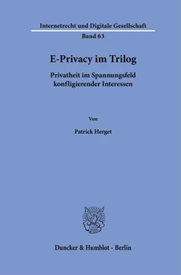 Abbildung von Herget | E-Privacy im Trilog | 1. Auflage | 2024 | beck-shop.de