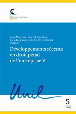 Abbildung von Macaluso / Moreillon | Développements récents en droit pénal de l'entreprise V | 1. Auflage | 2024 | beck-shop.de