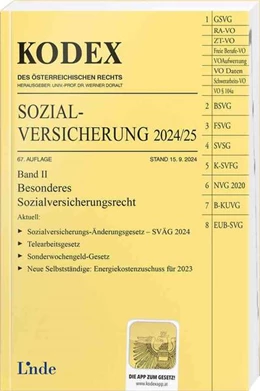 Abbildung von Brameshuber / Doralt | KODEX Sozialversicherung 2024/25, Band II | 67. Auflage | 2024 | beck-shop.de