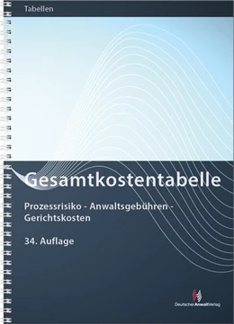 Abbildung von Gesamtkostentabelle | 34. Auflage | 2025 | beck-shop.de