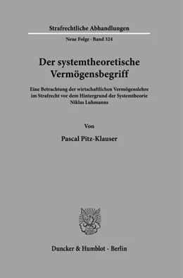 Abbildung von Pitz-Klauser | Der systemtheoretische Vermögensbegriff | 1. Auflage | 2024 | beck-shop.de