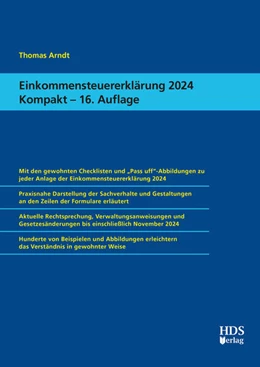 Abbildung von Arndt | Einkommensteuererklärung 2024 Kompakt | 16. Auflage | 2024 | beck-shop.de