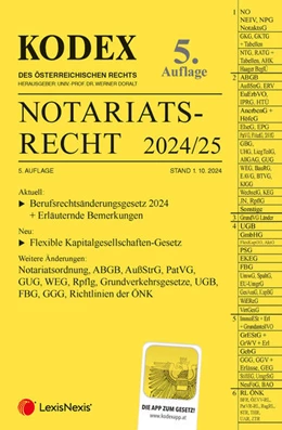 Abbildung von Doralt | KODEX Notariatsrecht 2024/25 - inkl. App | 5. Auflage | 2024 | beck-shop.de