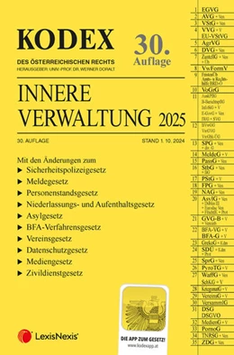 Abbildung von Doralt | KODEX Innere Verwaltung 2025 - inkl. App | 30. Auflage | 2024 | beck-shop.de