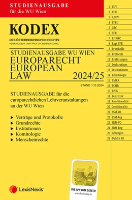 Abbildung von Doralt | KODEX Europarecht / European Law für die WU Wien 2024/25 - inkl. App | 1. Auflage | 2024 | beck-shop.de