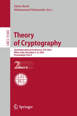 Abbildung von Boyle / Mahmoody | Theory of Cryptography | 1. Auflage | 2025 | 15365 | beck-shop.de