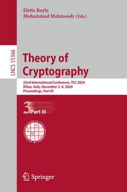 Abbildung von Boyle / Mahmoody | Theory of Cryptography | 1. Auflage | 2025 | 15366 | beck-shop.de