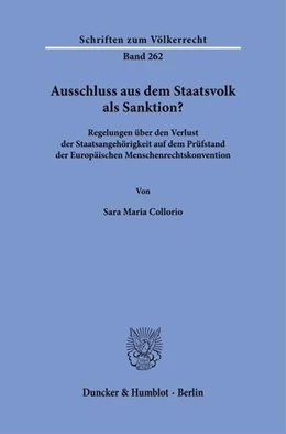 Abbildung von Collorio | Ausschluss aus dem Staatsvolk als Sanktion? | 1. Auflage | 2024 | beck-shop.de