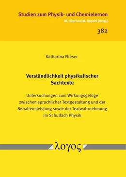 Abbildung von Flieser | Verständlichkeit physikalischer Sachtexte | 1. Auflage | 2024 | 382 | beck-shop.de