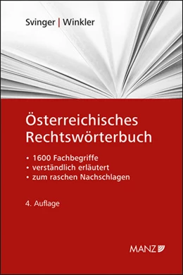 Abbildung von Svinger / Winkler | Österreichisches Rechtswörterbuch | 4. Auflage | 2024 | beck-shop.de