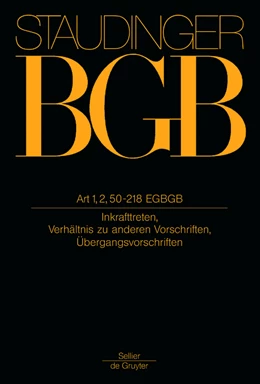 Abbildung von von Staudinger | J. von Staudingers Kommentar zum Bürgerlichen Gesetzbuch: Staudinger BGB - EGBGB Einführungsgesetz zum Bürgerlichen Gesetzbuche | 1. Auflage | 2005 | beck-shop.de