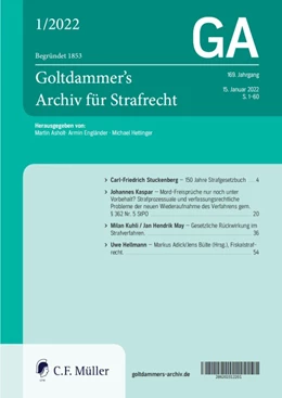 Abbildung von Pötz / Küper | Goltdammer's Archiv für Strafrecht • GA | 165. Auflage | 2024 | beck-shop.de