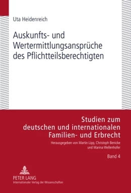 Abbildung von Heidenreich | Auskunfts- und Wertermittlungsansprüche des Pflichtteilsberechtigten | 1. Auflage | 2010 | 4 | beck-shop.de