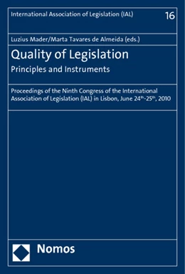 Abbildung von Mader / Tavares de Almeida | Quality of legislation - Principles and Instruments | 1. Auflage | 2011 | 16 | beck-shop.de
