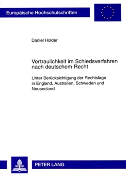 Abbildung von Holder | Vertraulichkeit im Schiedsverfahren nach deutschem Recht | 1. Auflage | 2009 | 4872 | beck-shop.de