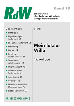 Abbildung von Epple | Mein letzter Wille | 19. Auflage | 2011 | 18 | beck-shop.de
