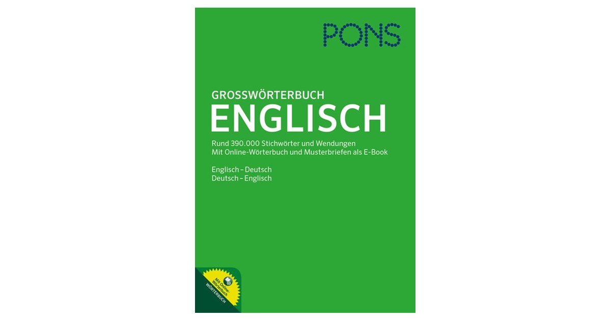 Pons Großwörterbuch Englisch 2014 Englisch Deutsch Deutsch Eng