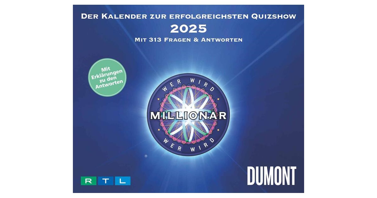 DUMONT Kalender Wer wird Millionär 2025 Tagesabreißkalender 14.5x11