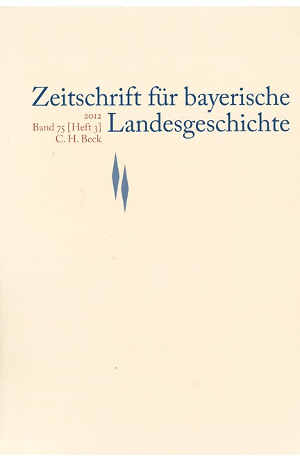 Cover: , Zeitschrift für bayerische Landesgeschichte Band 75 Heft 3/2012