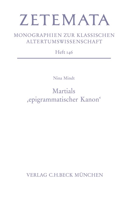 Cover: Nina Mindt, Martials 'epigrammatischer Kanon'